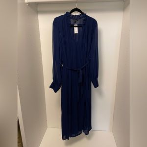 Banana Republic blue pleated dress